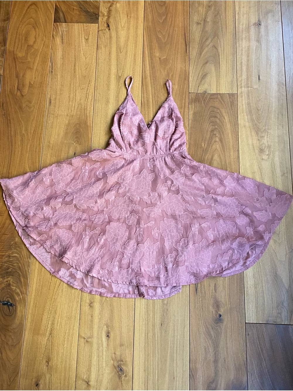 Lulu's Dusty Rose Pink Floral Lace Overlay Dress